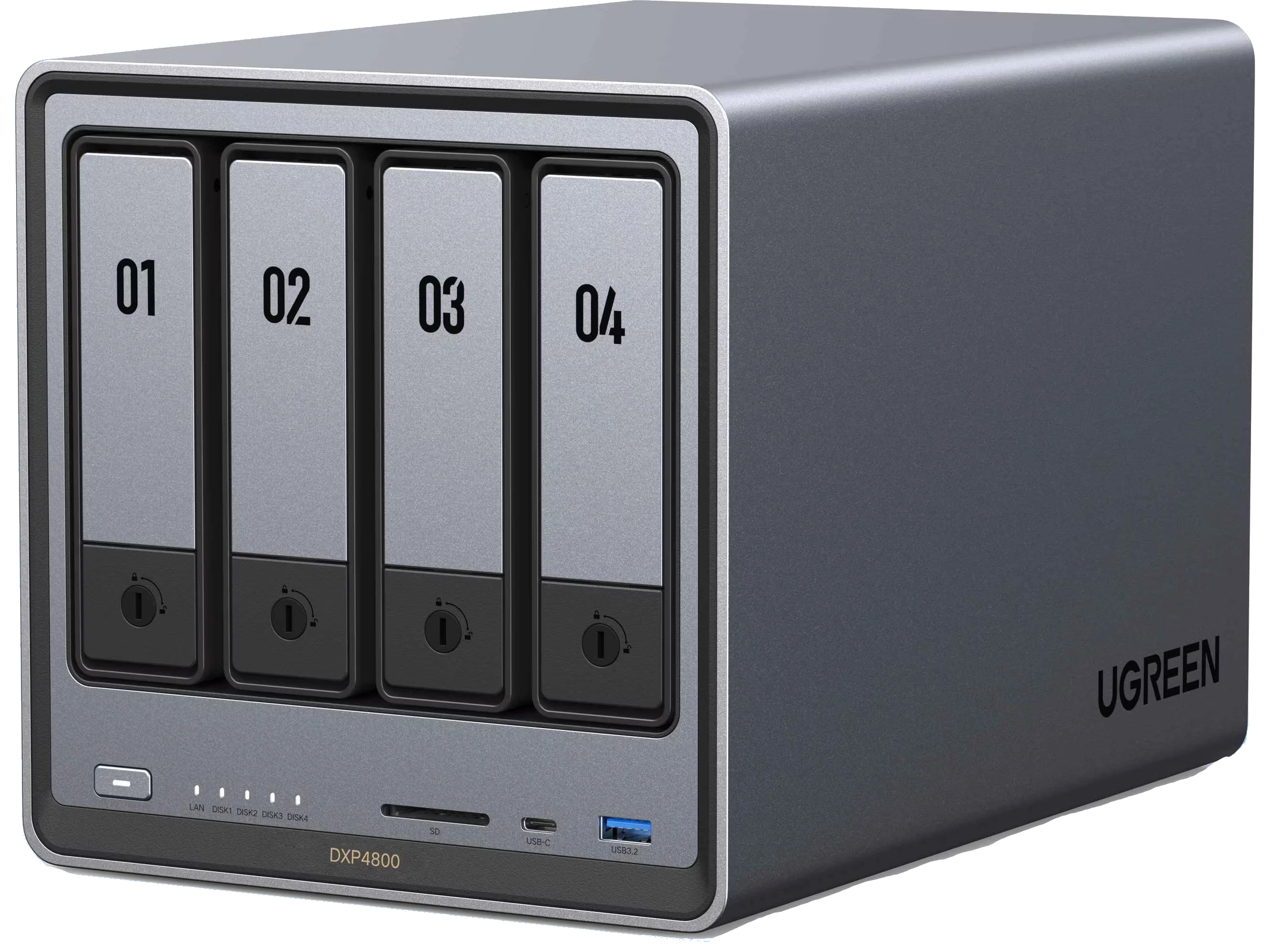 Das UGREEN DXP4800 4-Bay NAS - Vorderansicht