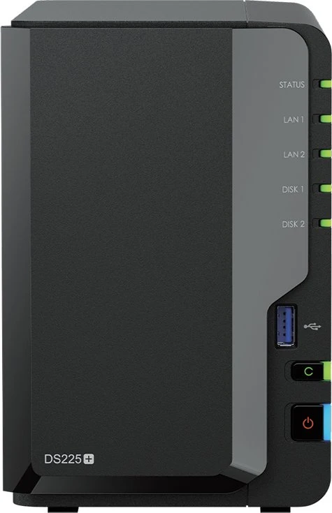 Die Synology DiskStation 725+ ist ein 2-Bay NAS aus dem Jahr 2025 - Vorderansicht