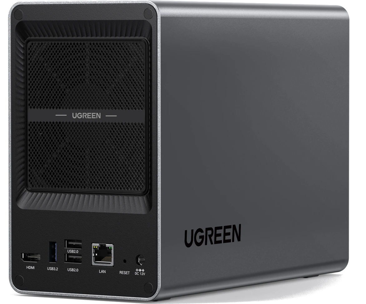 Das UGREEN DXP2800 2-Bay NAS - Ansicht von hinten.